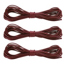 3Pcs Waxed Polyester Cord, 5.5 Yard 2mm Wax Bead Thread String, Date Red