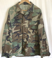 BDU Shirt/Coat Medium Regular Ripstop Woodland Camo Original USGI Button Pockets