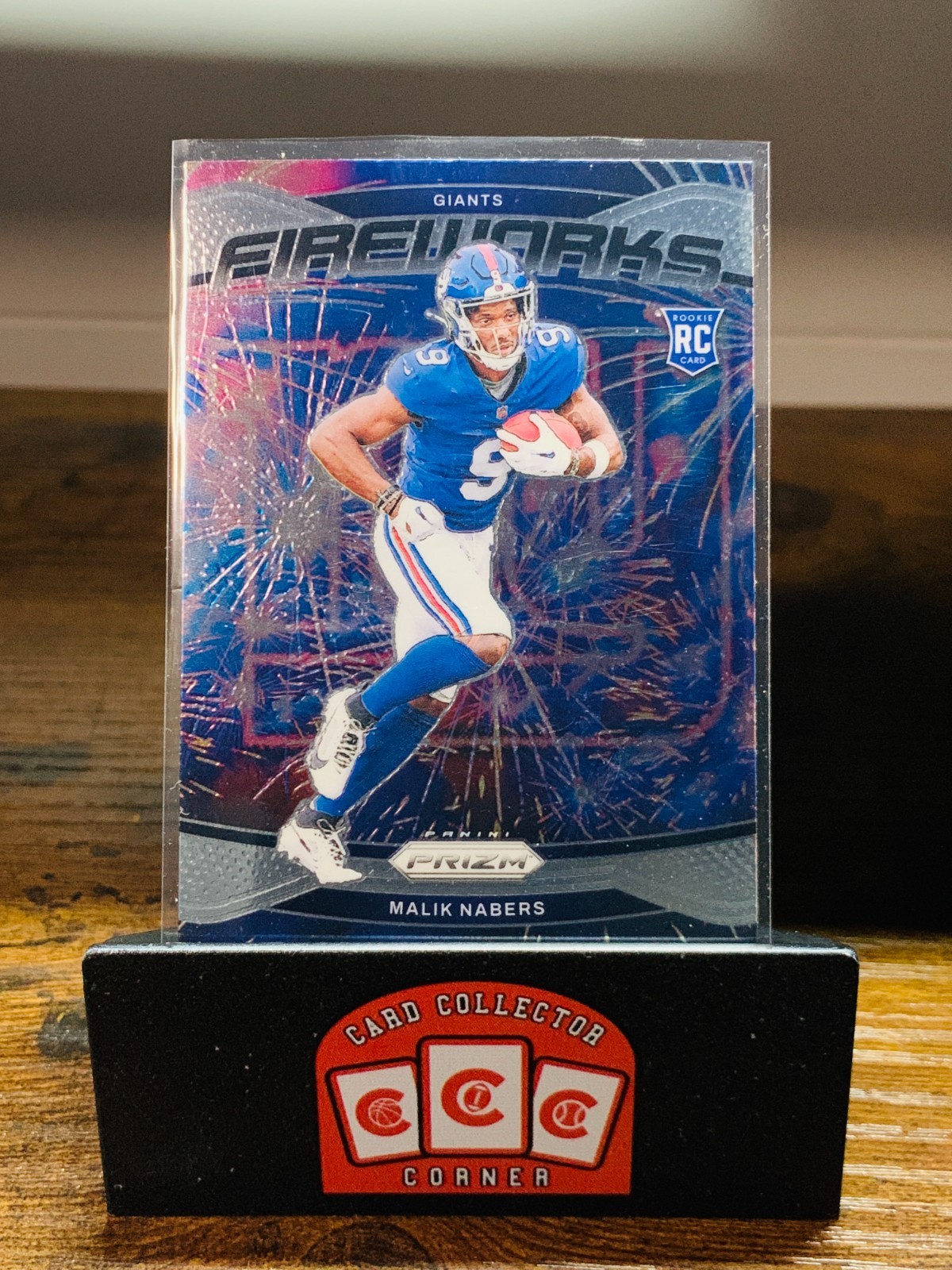 Malik Nabers 2024 Panini Prizm #21 Fireworks Rookie RC Giants