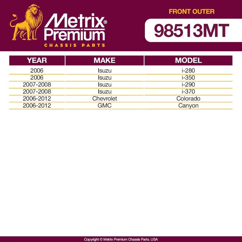 Juego de extremos de barra de amarre exterior delantero para Chevy Colorado GMC Canyon Isuzu i-290 i-350 Foto 2 de 4