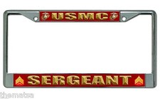 USMC MARINE CORPS MARINE SERGEANT EGA USA MADE LICENSE PLATE FRAME