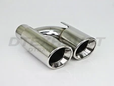 PAIR DT-24153 L&R DOUBLE WALL SIDEWAYS STAINLESS EXHAUST TIP 2.25 INLET 10.50" L