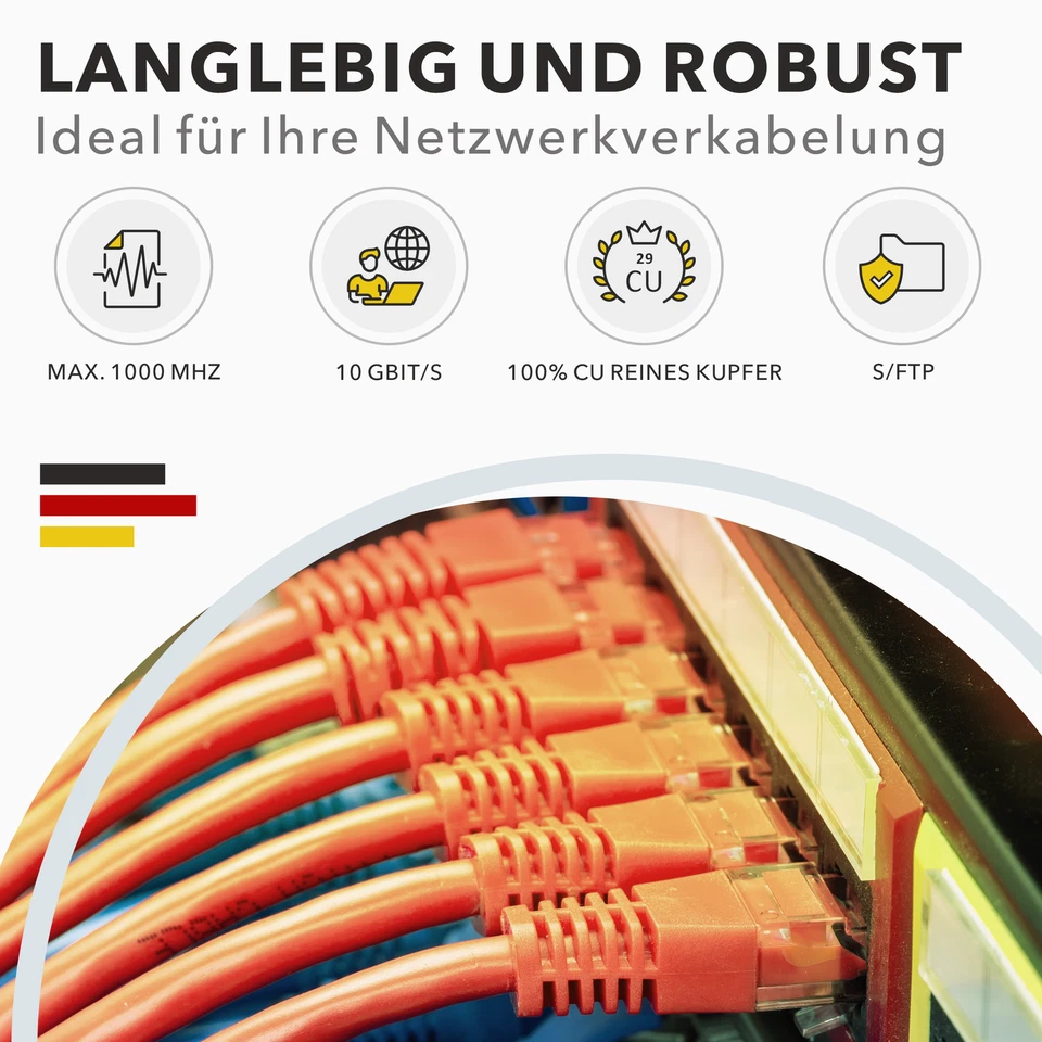 Cat7 Verlegekabel Netzwerkkabel Datenkabel Kat Lan Kabel Ethernet Simplex Duplex - Bild 3 von 4