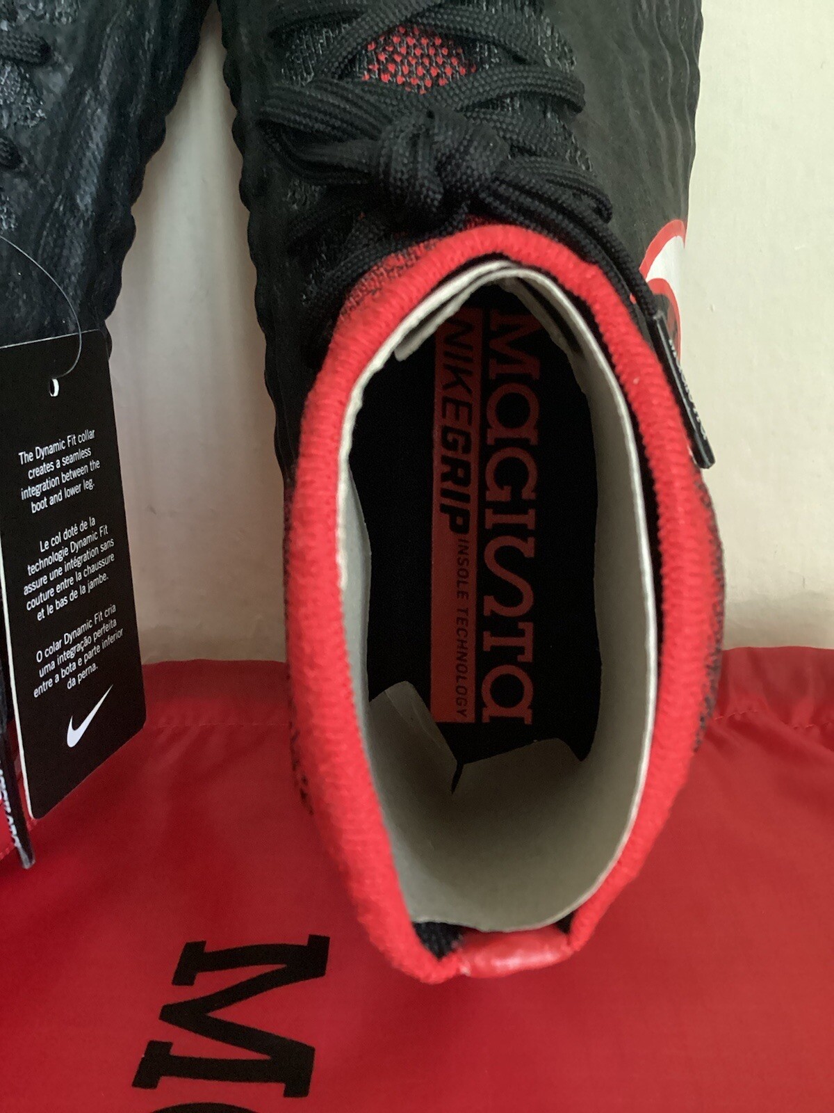 NIKE MAGISTA OBRA II FG (BLACK/RED) ( SOCCER SHOES/CLEATS) SIZE 9 ( 844595-061 ) image 9