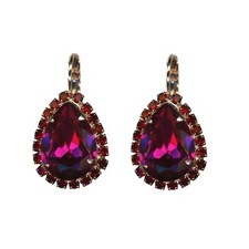 Mariana Earrings Elegant Pear Siam  Ruby Austrian Crystals My Treasures Coll...