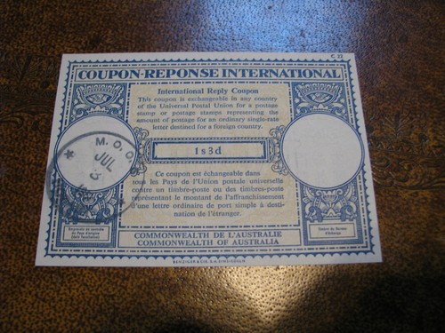 Australia UPU IRC International Reply Coupon EBay