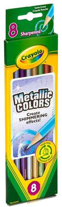 1 X Crayola Metallic XX Colors Colored Pencil set 8 68-3708 683708