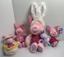 Vintage Disney Piglet Lot Plush Stuffed Animal Toys 19" Easter Four Different