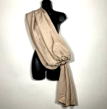 Pura Vida Baby Sling Wrap Carrier PVRS-NAT01 bamboo linen oatmeal tan 2 rings