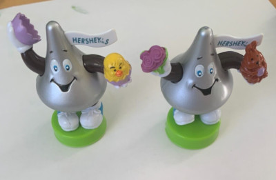 PVC Figur Stempel Hershey's Kiss Osterei 2,5'' Vintage Werbung. Konvolut zwei