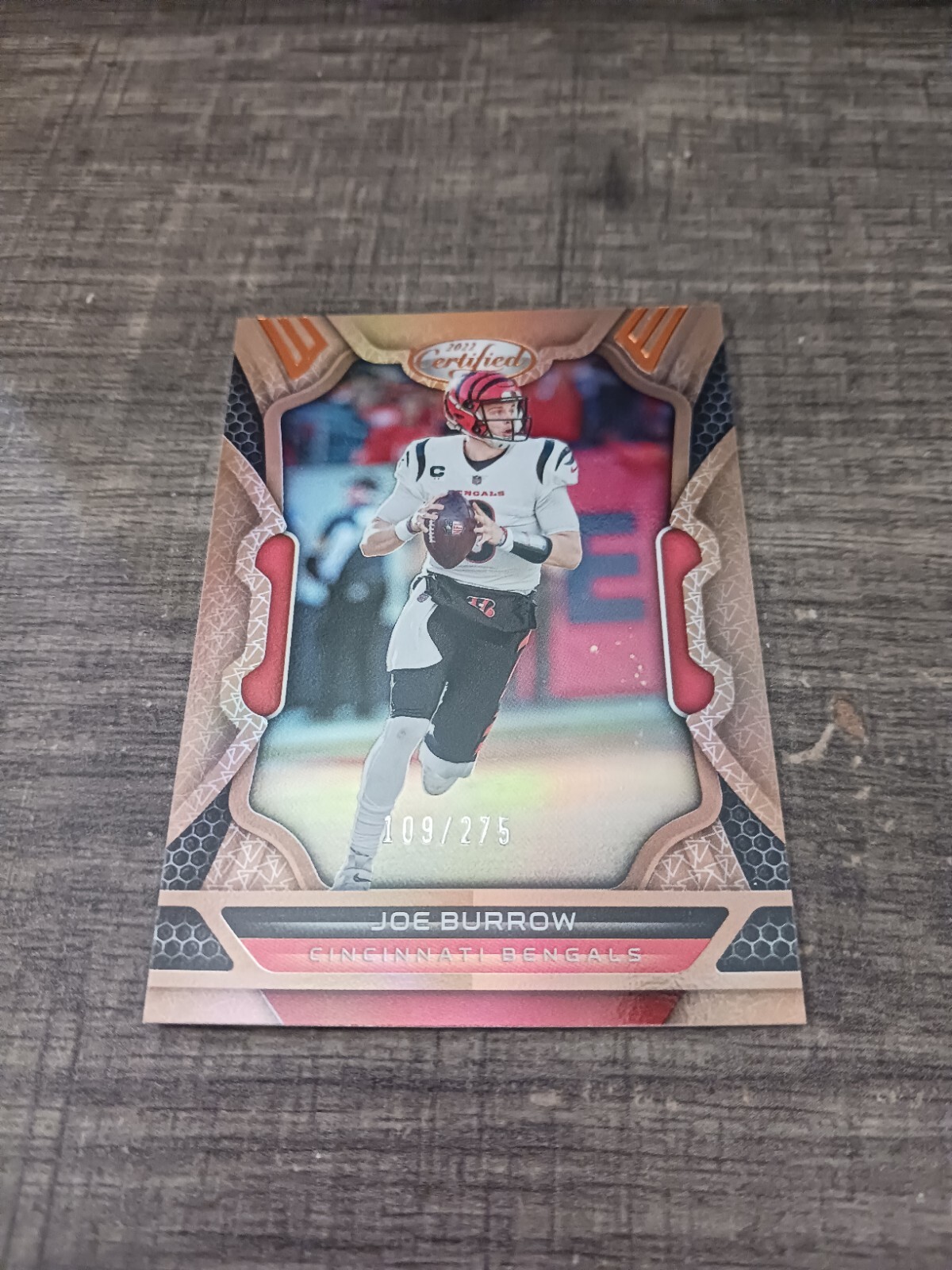 2022 PANINI CERTIFIED JOE BURROW #18 MIRROR BRONZE #109/275