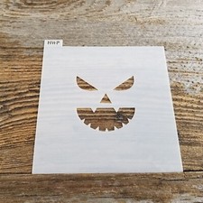 Face Stencil Pumpkin Reusable Mean Face with Slanted Eyes and Teeth