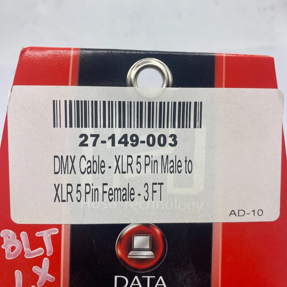 Cable Hosa DMX-503 - XLR 5 pines macho a XLR 5 pines hembra- 3 pies 27-149-003 ⭐ Foto 2 de 4