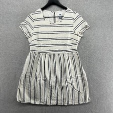 Old Navy Dress Womens Small White Striped Short Sleeve Fit Flare A Line