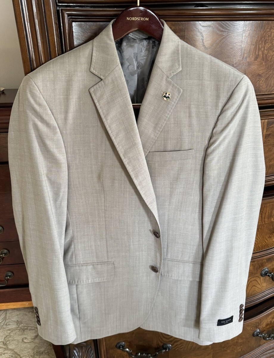 テッドベイカー　ジャケット Ted Baker “Jay CT” Tan Wool Blazer Suit Jacket Size 44R MSRP