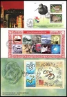 NEW ZEALAND 2001 HONG KONG/MOVING THE MAIL/MARINE REPTILES FDC TRIO (VF)