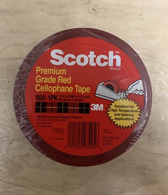 Scotch 3m 650 (660) Light Duty Packing  Tape Heat Resistance Splicing, 1 x72 Yds