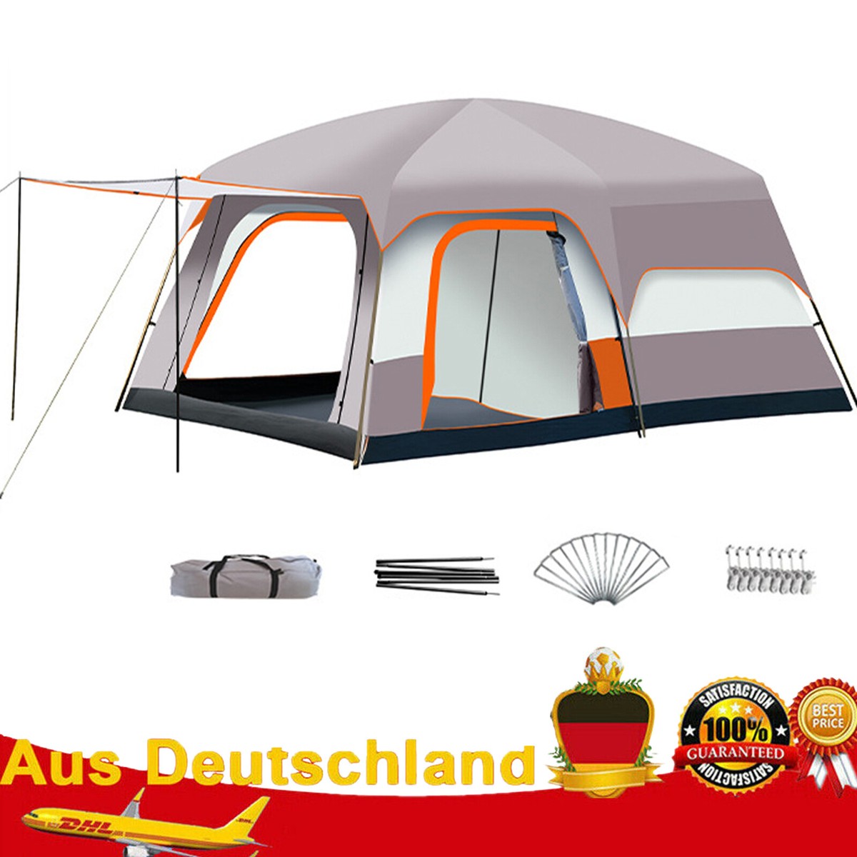 Carpas de lujo carpa de camping gran carpa familiar para 4-12 personas viaje trekking camping