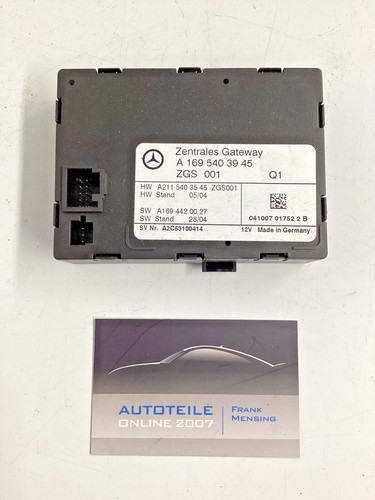 Mercedes Benz A Klasse W169 Steuergerät Zentrales Gateway ZGS A1695403945