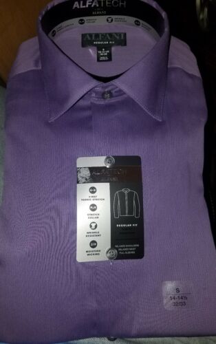 Nwt $60 Alfani Men Regular Fit Long-Sleeve Dress Shirt 14-14 1/2 32/33