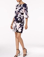 VINCE CAMUTO Women’s Floral-Print Bell-Sleeve Dress 14