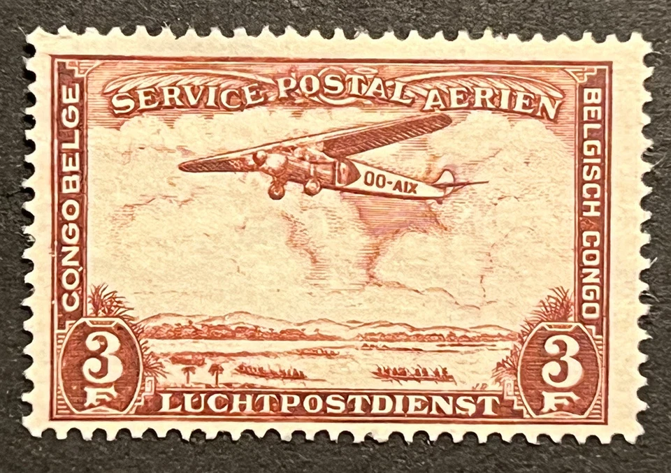 Sellos de viaje: estampillas de correo aéreo del Congo belga como nuevas OG H PR 3f Foto 2 de 4