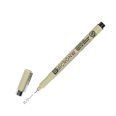 XSDK02-49 Sakura Pigma Micron 02 Marker Pen, 0.30mm Tip, Black, Box of 12
