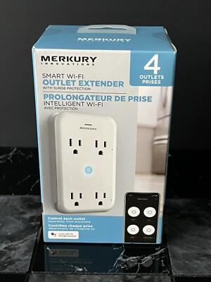 Merkury Innovations Smart Wi-fi Outlet Extender With Surge Protection 4 Outlets