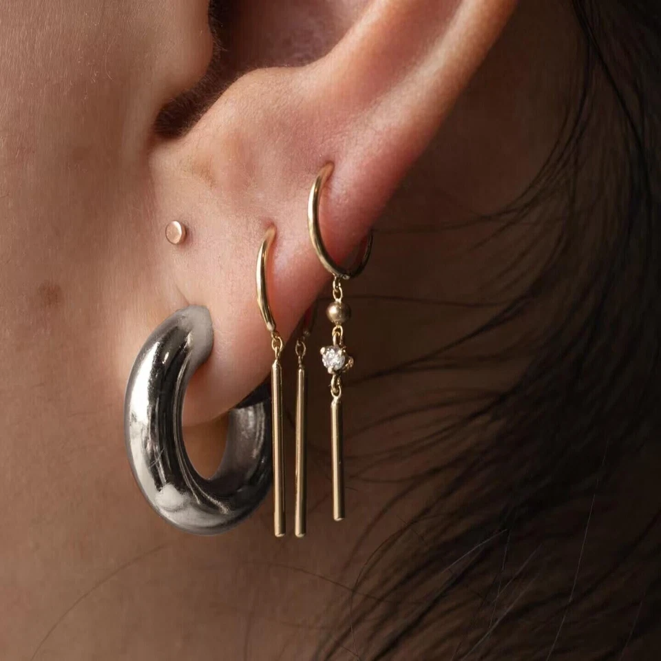 Pendientes de acero quirúrgico punk de gran calibre nariz tabique anillo piercing joyería 1 pieza Foto 4 de 4