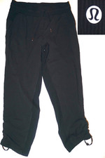 Lululemon Dance Studio Mid-Rise Crop Pant 25" Cinch hem BLACK Excellent SZ 6