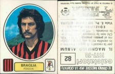 BRAGLIA, FORM * STICKER FIGURE N.82-PANINI COLLECTION 1977/78-NEW