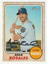 Adam Rosales Signed 2017 Topps Heritage Card #81 Auto Padres Autograph COA