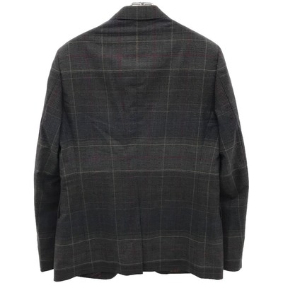 ETRO 21AW GLEN CHECK WOOL 3 PIECE SET UP SUIT 1A415 0068 GREY 48 
