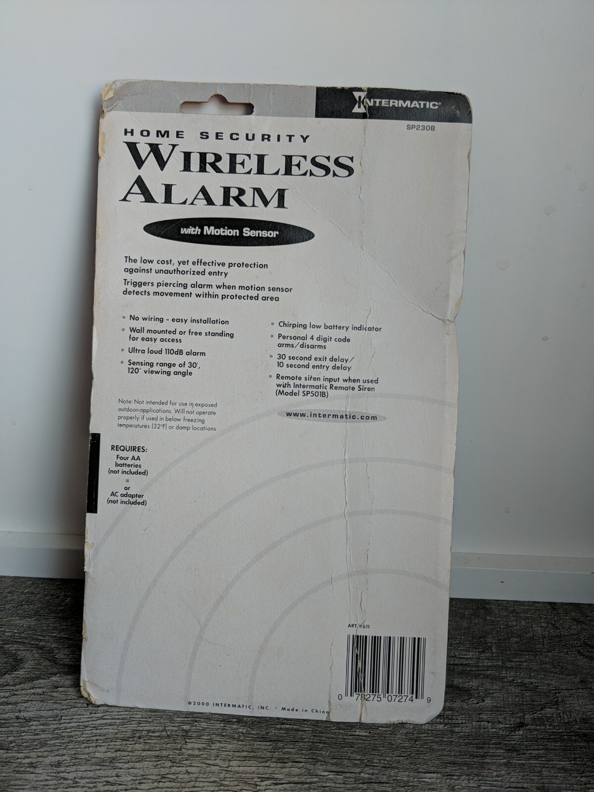 Intermatic Home Security Programmable Wireless Alarm w/Motion Sensor ...