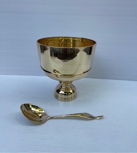 Vintage Style Thai Brass Handmade Bowl & Supporting Stand with Ladle Handmade - Picture 21 of 24