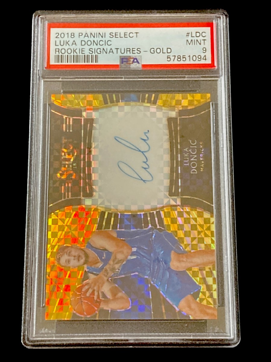 2018-19 Select Signatures Gold Luka Doncic Rookie Auto Psa 9