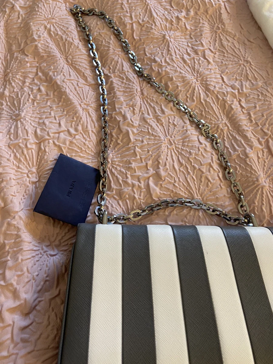 Prada striped cheap bag
