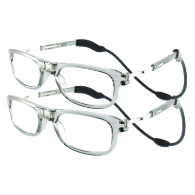 Loopies Magnet Lesebrille transparent grau Doppelpack (2) Halsschlaufenleser