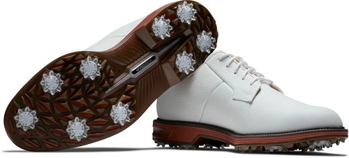 Zapatos de golf FootJoy Dryjoys Premiere Series - blancos/ladrillo 53992 BLEMAS - Imagen 3 de 6