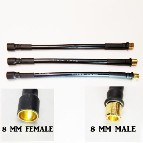 RCP Motor Wires 8mm Male to 8mm Female Brushless Motor Wire Extensions 8/10 awg - Picture 3 of 22