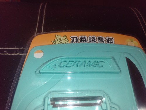 3tlg/Set Keramik Schneidebrett Set Zerkleinerer Messer Obstschäler rutschfest - Bild 18 von 20