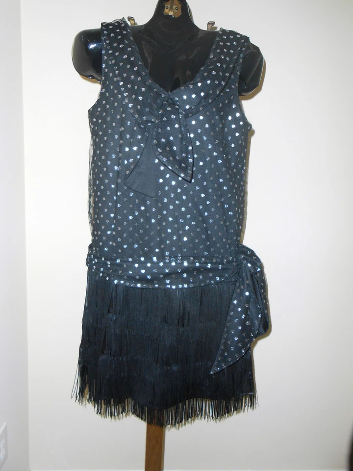 Vestido Roaring 1920 Aleta Disfraz Gatsby Mujer Adulto Mediano Foto 2 de 3