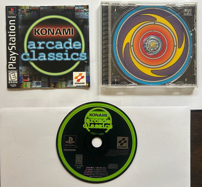 KONAMI ARCADE CLASSICS CIB PLAYSTATION 1 VIDEO GAME W/ MANUAL Sony PS1 TESTED