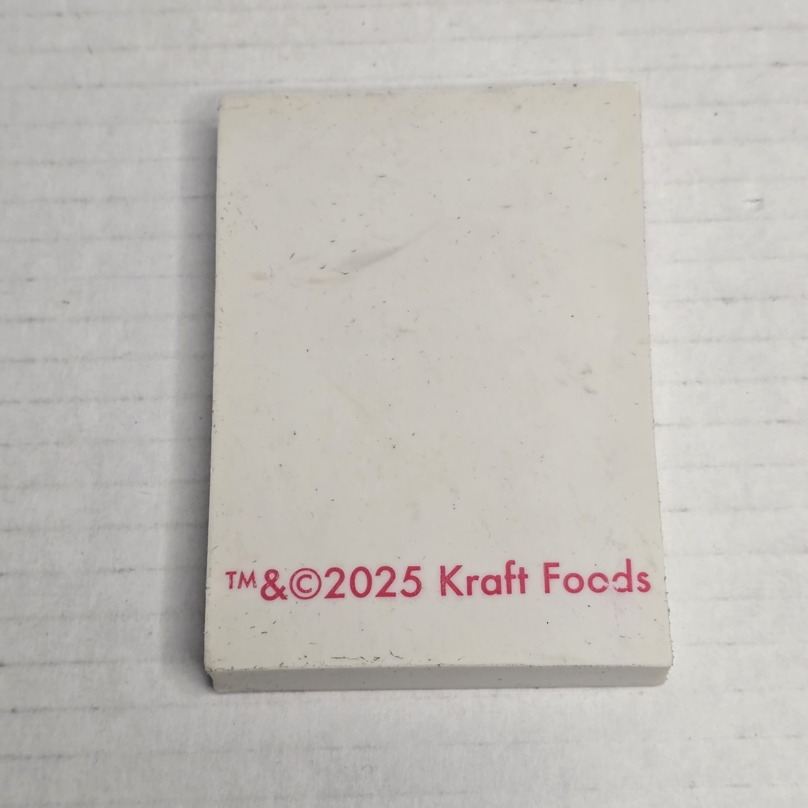 Kraft Oscar Mayer Bacon JUMBO Eraser *Licensed* 3.5" x 2.5"Goft Bacon Lover Open