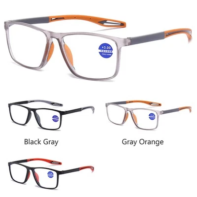 HONEY JOE Blaulichtfilter Lesebrille TR90 Sport Design Unisex Grosse Fassung Weiche Bügel