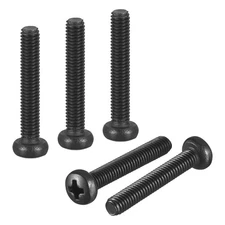 M3-0.5x18 Pan Head Machine Screws - 50pcs - 304 Stainless Steel -Black