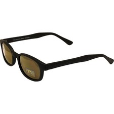 Original KD's Biker Motorcycle Sunglasses Gold Mirror Lens Black Frame