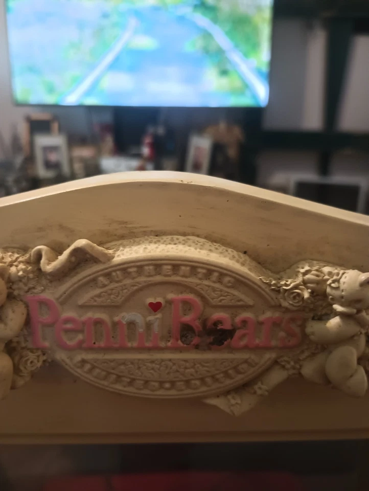 Raro estuche de colección Penni Bears curiosidades coleccionistas años 90 madera iluminada vidrio plexi Foto 3 de 4