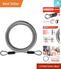 Flexible 15FT Stainless Steel Security Cable - Cut-Resistant Protection for All