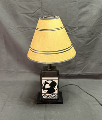VTG COCA COLA COKE SILHOUETTE GIRL Desk Table Lamp Base Girl Drinking Bottle